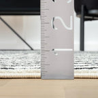Abani Nuevo Collection Area Rug - Mid-Century Black and White Arch Knot Design - 9' x 12' - for Living Room, Bedroom & Office
