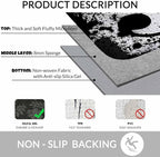Music Notes Bath Rugs for Bathroom Durable Flannel Bath Rug Clearance Mats for Forlaundry Room and Kitchen Decor Carpt Washable 20 X 32 Inch Mat