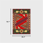 Vintage Boho Area Rugs Multicolor Ethnic Style Geometric Splicing Carpets Bedroom Living Room Kitchen Floor Mats Indoor Outdoor Non-Shedding Runner Rug Home Décor Carpet 3.2' X 6.5'