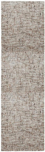 Hand Tufted Wool ECO-Friendly Area Rugs - 2'6''x11', Runner Shape, Beige & Brown, Solid Plain Design, High Pile Thick Handmade Area Rugs for Living Room, Bed Room (KWC111)