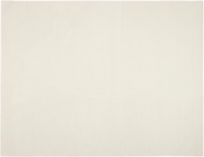 Revival Rugs Record 8'x10’ Washable Area Rug for Living Room Bedroom - 100% Recycled Oeko-TEX Certified, Medium Pile, Beige, Cream