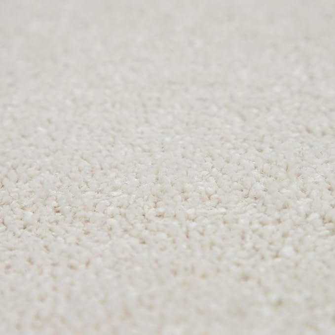 Paco Home Solid Area Rug in Cream Modern Plain Design, Size: 5'3" x 7'3"