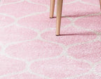 Rugs.com Lattice Frieze Collection Rug – 2' x 13' Runner Light Pink Medium Rug Perfect for Living Rooms, Large Dining Rooms, Open Floorplans