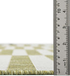 Unique Loom Outdoor Striped Collection Area Rug - Striped (10' Round Green/Ivory)