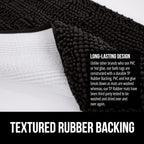 GORILLA GRIP Bath Rug Mat 60x17, Thick Soft Absorbent Chenille, Quick Dry Microfiber Mats, Rubber Backing Washable Shower Floor Rugs, Bathmat Runner, US Designed Bathroom Home Decor Accessories Black