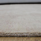 Hand Knotted Loom Wool ECO-Friendly Area Rugs - 10'x10', Round, Beige Color, Solid Plain Design, High Pile Thick Handmade Anti Skid Area Rugs for Living Room, Bed Room (L00111)