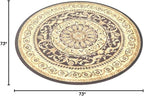 Unique Loom Versailles Collection Traditional Classic Medallion Floral Motif Area Rug (6' 0 x 6' 0 Round, Brown/ Ivory)
