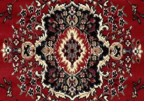 Home Dynamix Premium Sakarya Traditional Medallion Border Area Rug, Claret, 3'7"x5'2" Rectangle