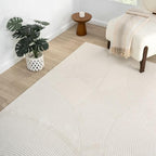 Abani Zen 5' x 8' Cream Rug – Neutral Brush Stroke Sandbrush Design, Soft Area Rug for Living Room & Bedroom, Durable & Easy to Clean