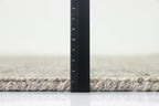 Handwoven Wool Area Rug 5'3" x 7'6" – Neutral Beige Gray Textured Flatweave Carpet for Living Room, Bedroom, Dining, Office – Modern Minimalist Floor Décor (160 x 230 cm)