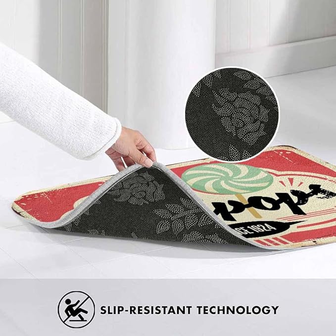 Candy Store Sign Bath Rugs for Bathroom Durable Flannel Bath Rug Clearance Mats for Forlaundry Room and Kitchen Decor Carpt Washable 15.7 x 23.6 Inch
