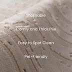 Revival Rugs Ebb 7'10"x10' Washable Area Rug for Living Room Bedroom - 100% Recycled Oeko-TEX Certified, Medium Pile, Taupe