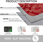 Dragon Bath Rugs Microfiber Bathroom Mat Soft Plush Shaggy Shower Mat for Bathroom Fluffy Comfortable Water Absorbent Carpet Non-Slip Machine Washable 20"X30"