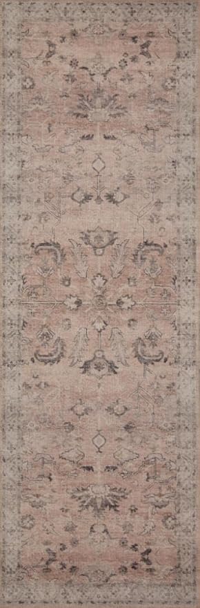 Loloi Hathaway Collection HTH-06 Blush/Multi 3'-6" x 5'-6", .25" Thick Accent Rug, Soft, Durable, Printed, Modern, Low Pile, Non-Shedding, Easy Clean, Living Room Rug