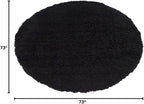 Unique Loom Solid Shag Collection Area Rug (6' 1" Round, Jet Black)