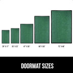 GORILLA GRIP Waterproof Traffic Guard Door Mat, 35x23, Heavy Duty Entryway Mats, Strong Rubber Back Commercial Utility Rugs for Office Hallway, Garage Floor and Home, Low Profile Carpet Runner, Green