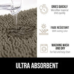 GORILLA GRIP Bath Rug Mat 30x20, Thick Soft Absorbent Chenille, Quick Dry Microfiber Mats, Rubber Backing Washable Shower Floor Rugs, US Designed Bathroom Bathmat Home Decor Accessories, Latte