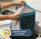Muddy Mat® | Super Absorbent Door Mat Indoor, Microfiber Quick Dry Chenille Entryway Rug, Non-Slip Front Door Mat, Indoor Mats for Entryway, Machine Washable Pet Rug, Sky Blue 24"x60"
