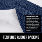 GORILLA GRIP Bath Rug Mat 54x24, Soft Absorbent Chenille, Quick Dry Microfiber Mats, Rubber Backing Washable Shower Floor Rugs, Bathmat Runner, US Designed Bathroom Home Decor Accessories Navy Blue