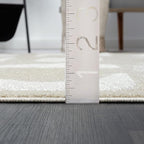 Abani Nuevo Collection Area Rug - Modern Geometric Beige/Cream Design - 6'x9' - Easy to Clean - Durable for Kids and Pets - Non-Shedding - Medium Pile - Soft Feel - for Living Room, Bedroom & Office
