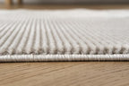 Revival Rugs Stripe 6'7"x9' Washable Area Rug for Living Room Bedroom - 100% Recycled Oeko-TEX Certified, Medium Pile, Taupe