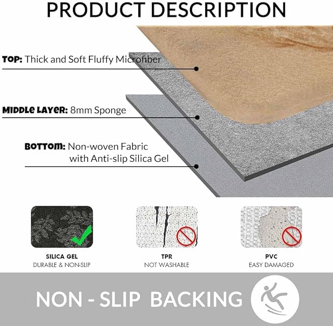 Palm Starfish Seashell Bath Rugs Microfiber Bathroom Mat Soft Plush Shaggy Shower Mat for Bathroom Fluffy Comfortable Water Absorbent Carpet Non-Slip Machine Washable 16"X24"