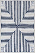 GLN Rugs Contemporary Collection - Machine Washable Area Rug, Contemporary Washable, Non Slip, Low Pile Chenille Rug, Living Room, Bedroom, Kitchen Rug (5' x 7' Blue Ivory)