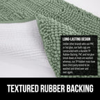 GORILLA GRIP Bath Rug Mat 48x24, Soft Absorbent Chenille, Quick Dry Microfiber Mats, Rubber Backing Washable Shower Floor Rugs, Bathmat Runner, US Designed Bathroom Home Decor Accessories Sage Green