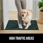 GORILLA GRIP 100% Waterproof All-Season WeatherMax Doormat 35x23, US Designed Natural Rubber, Stain and Fade Resistant, Low Profile Indoor Outdoor Door Mats, Easy Clean Patio Mat, Green Palm