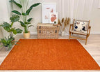 Alfa Rich 9x12 Orange Area Rugs for Living Room Bedroom Kitchen Decor Cotton Washable Pet Friendly