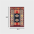 Vintage Boho Area Rugs Multicolor Ethnic Style Geometric Splicing Carpets Bedroom Living Room Kitchen Floor Mats Indoor Outdoor Non-Shedding Runner Rug Home Décor Carpet 5' X 9'