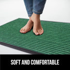 GORILLA GRIP Waterproof Traffic Guard Door Mat, 35x23, Heavy Duty Entryway Mats, Strong Rubber Back Commercial Utility Rugs for Office Hallway, Garage Floor and Home, Low Profile Carpet Runner, Green
