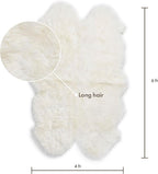 Real Sheepskin Rug 4x6 ft | Sheepskin Rugs for Living Room and Sofa | Bedside Rugs for Bedrooms | Large Fluffy Rug is Breathable & Heat-regulating in Color White