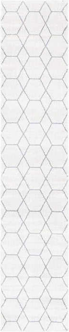 Unique Loom Trellis Frieze Collection Area Rug - Geometric (2' x 10' Runner, Ivory/ Gray)