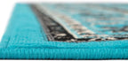 Unique Loom Sialk Hill Collection Area Rug - Washington (7' 1" x 10' Rectangle Turquoise/Black)