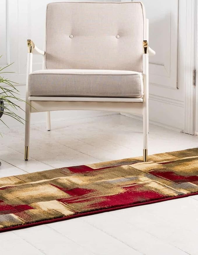 Unique Loom Barista Collection Area Rug - Timor (2' 2" x 3' 11" Runner, Multi/Red)