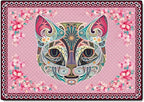 Cartoon Animal Pattern Area Rug Cute Cat Luxury Floral Decor for Carpet Farmhouse Bedroom Living Room Rugs Bathroom Kitchen Runner Mat Indoor Outdoor Non Slip Doormat 3' X 8'