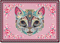 Cartoon Animal Pattern Area Rug Cute Cat Luxury Floral Decor for Carpet Farmhouse Bedroom Living Room Rugs Bathroom Kitchen Runner Mat Indoor Outdoor Non Slip Doormat 2.6' X 5.2'