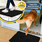 Muddy Mat® | Super Absorbent Door Mat Indoor, Microfiber Quick Dry Chenille Entryway Rug, Non-Slip Front Door Mat, Indoor Mats for Entryway, Machine Washable Pet Rug, Black XXXL 72"X48"