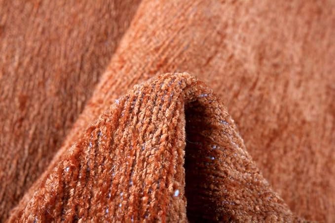 Alfa Rich 7x10 Burnt Orange Washable Area Rugs for Living Room Bedroom Kitchen Cotton Solid Rug