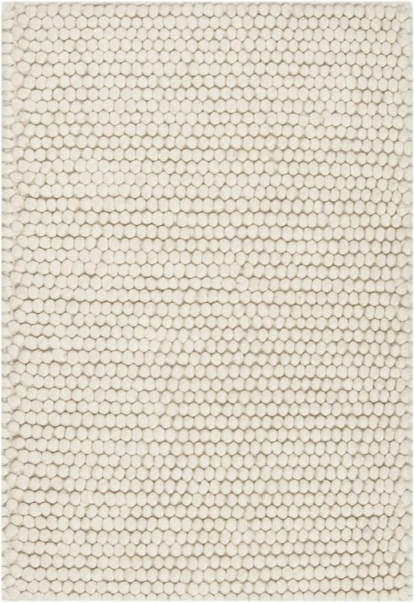 SAFAVIEH Natura Collection Accent Rug - 2'3" x 4', Ivory, Handmade Wool Blend, Textured Design, Ideal for Hallway, Bedroom, Foyer (NAT620A)