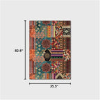 Vintage Boho Area Rugs Multicolor Ethnic Style Geometric Splicing Carpets Bedroom Living Room Kitchen Floor Mats Indoor Outdoor Non-Shedding Runner Rug Home Décor Carpet 3' X 7'