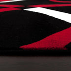 2305 Geometric Abstract Red Black 6x9 Area Rugs for Living Room