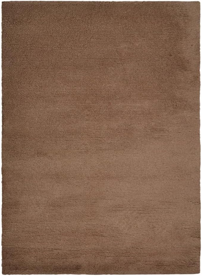 Hand Knotted Loom Wool ECO-Friendly Area Rugs - 10'x13', Rectangle Shape, Camel Color, Plain Solid, High Pile Thick Handmade Anti Skid Area Rugs for Living Room, Bed Room (L00111)