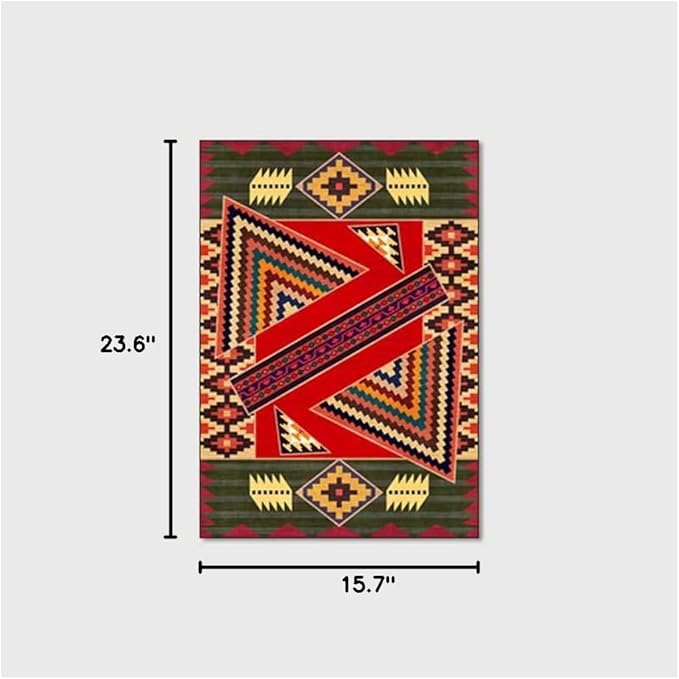 Vintage Boho Area Rugs Multicolor Ethnic Style Geometric Splicing Carpets Bedroom Living Room Kitchen Floor Mats Indoor Outdoor Non-Shedding Runner Rug Home Décor Carpet 1.3' X 2'