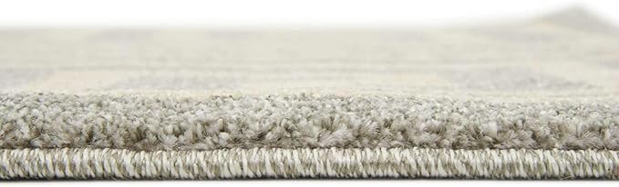 Unique Loom Athens Collection Classic Geometric Modern Border Design Area Rug (3' 3 x 5' 3 Rectangular, Gray/ Beige)