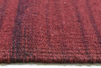 Rugsotic Carpets Hand Woven Flat Weave Kilim Wool ECO-Friendly Area Rugs - 9'x12', Rectangle Shape, Dark Red Color, Solid Plain Design, Low Pile Handmade Rugs for Living Room, Bed Room (D00111)