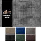 GORILLA GRIP Front Door Mat, 47x35, Indoor Outdoor Ultra Absorbent HydroAbsorb Doormat, Absorbs Up to 6 Cups of Water, Stain and Fade Resistant, Rubber Backing Doormats, Captures Dirt, Gray