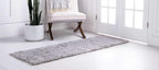 Unique Loom Davos Shag Collection Area Rug - Solid (2' 7" x 13' 1" Runner, Sterling)