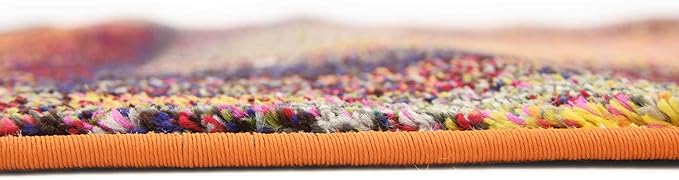 Unique Loom Estrella Collection Rustic, Distressed, Modern, Abstract Area Rug (2' 7 x 10' 0 Runner, Orange/Black)